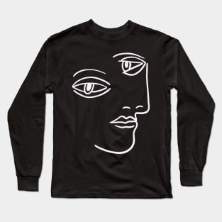 Minimal Face Painting Long Sleeve T-Shirt